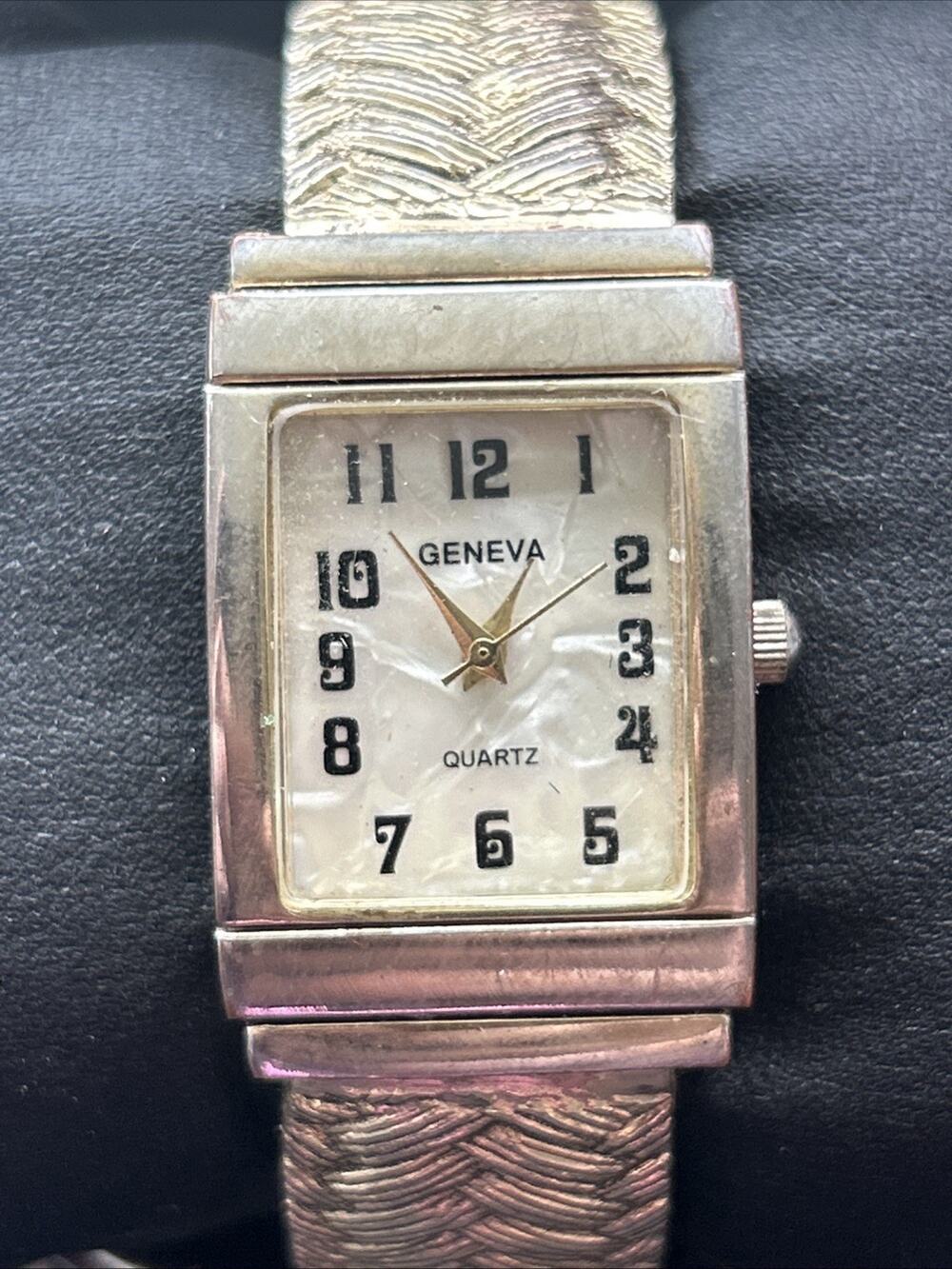 Geneva Gold Tone Women’s Cuff Watch